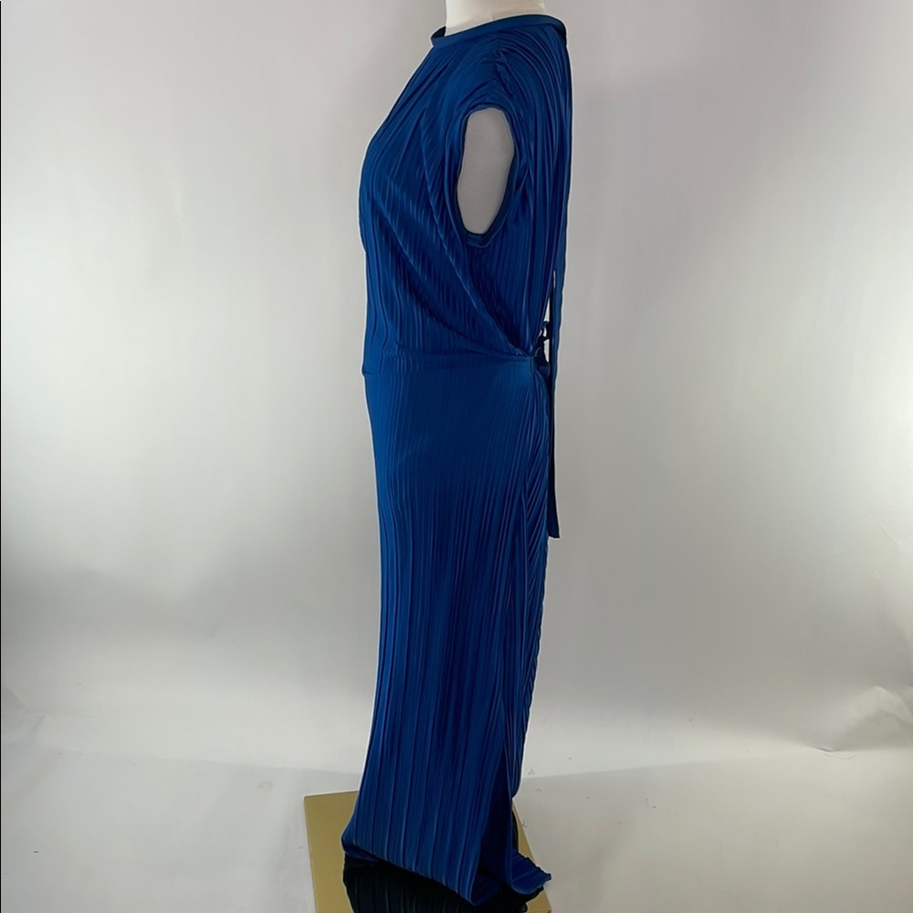 Atlein Collective Navy Plisse Midi Dress, S - Picture 5 of 14